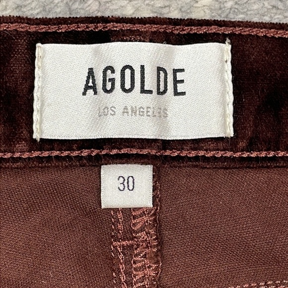 New Agolde Nico High Rise Slim Boot Pants in Chocolate Milk Velvet Sz 30 - Picture 8 of 14